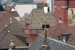 Basel Stadt, Zentrum von Oben, Vogelperspektive, Rathaus, Turm