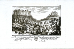 Historische Ansicht der Burgruine. Burgruine Neu Schauenburg, Frenkendorf BL, CH.